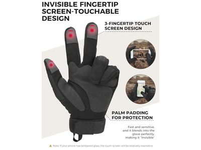  Touchscreen Motorcycle Gloves with Hard Shell & Palm Padding for Sports Motorcycle