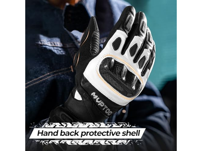 Goatskin Leather Carbon Knuckle Motorcycle Gloves